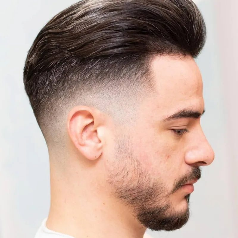 Mid Fade with Pompadour