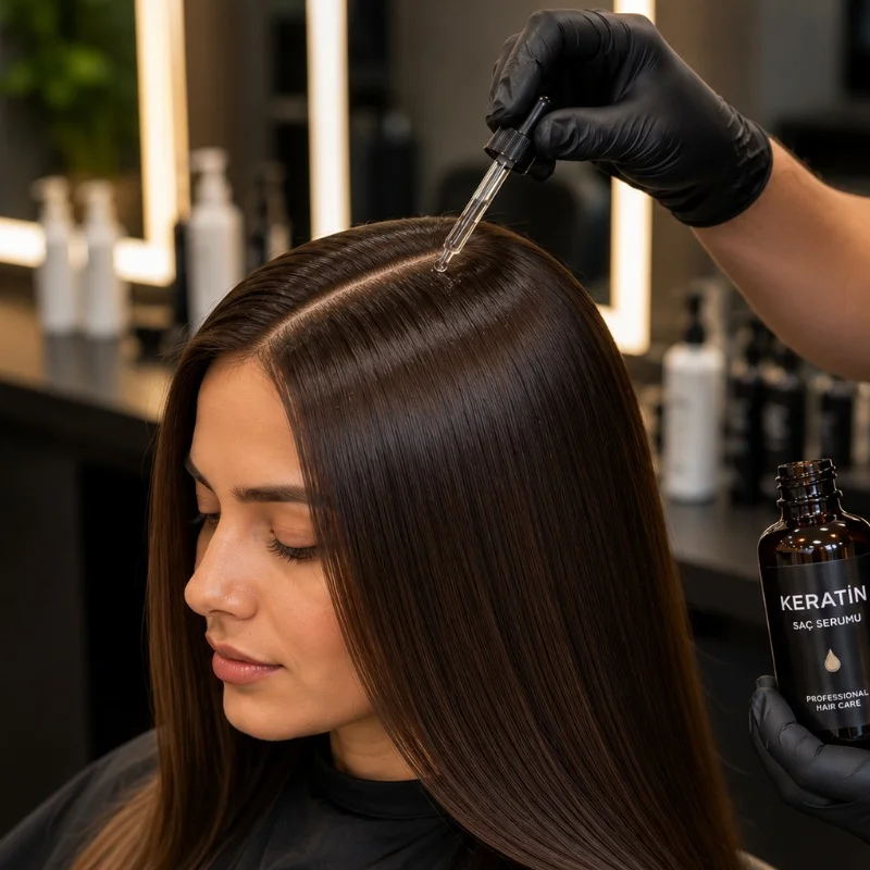 Keratinli Saç Serumu Uygulaması